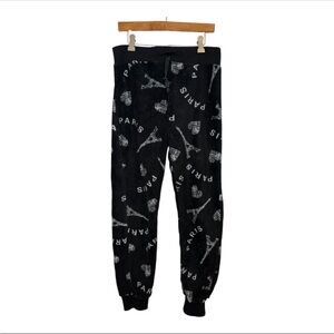 Emme Jordan Women’s Paris All Over Graphic Black Sweatpants Size Medium